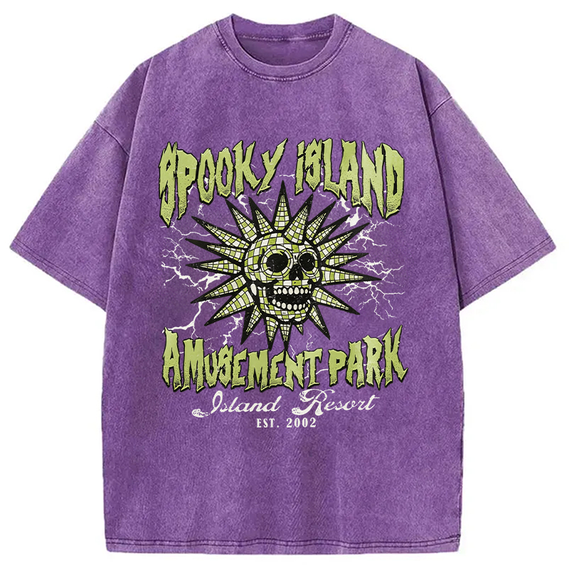 Modecanvas Spooky Island DTG Printing Washed T-Shirt