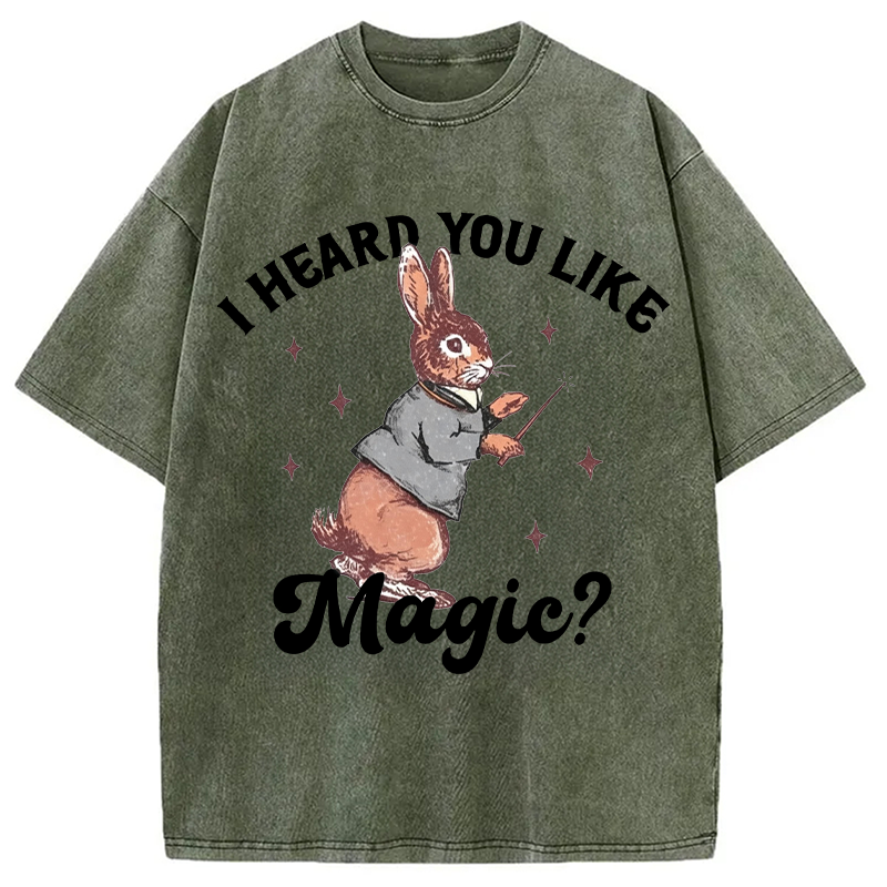 Modecanvas I Heard You Like Magic DTG Printing Washed T-Shirt