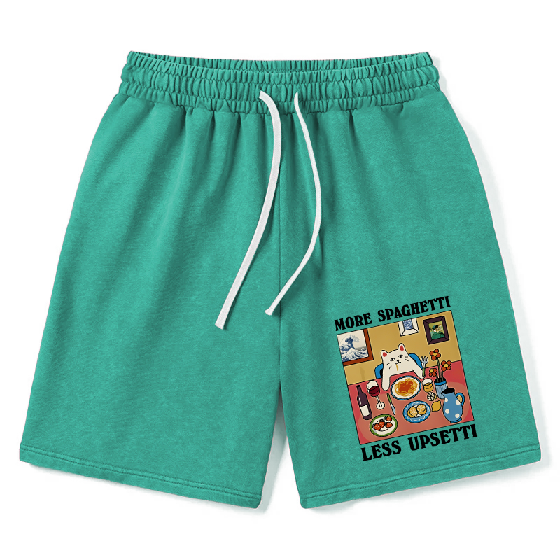 Modecanvas More Spaghetti Less Upsetti Washed Shorts