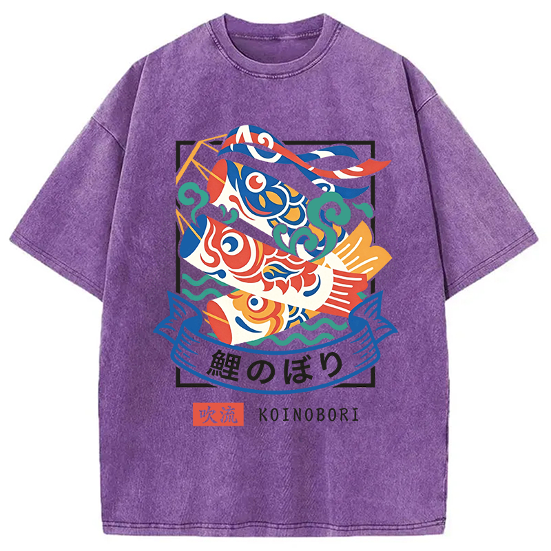 Modecanvas KOINOBORI DTG Printing Washed T-Shirt