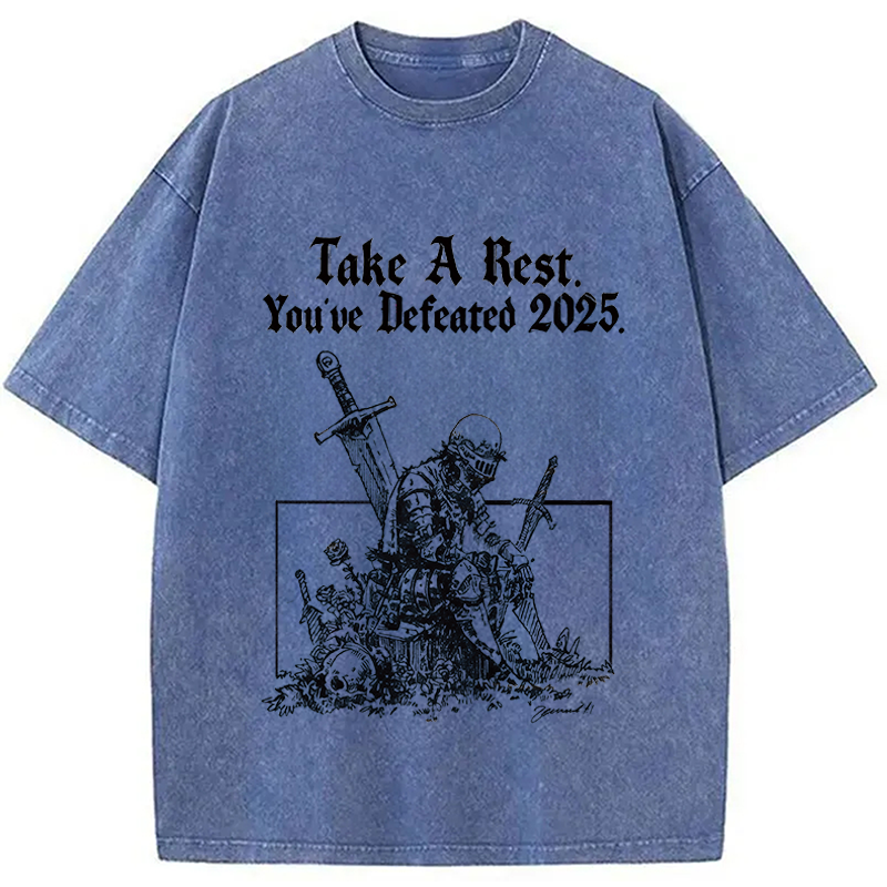 Modecanvas Take A Rest DTG Printing Washed T-Shirt