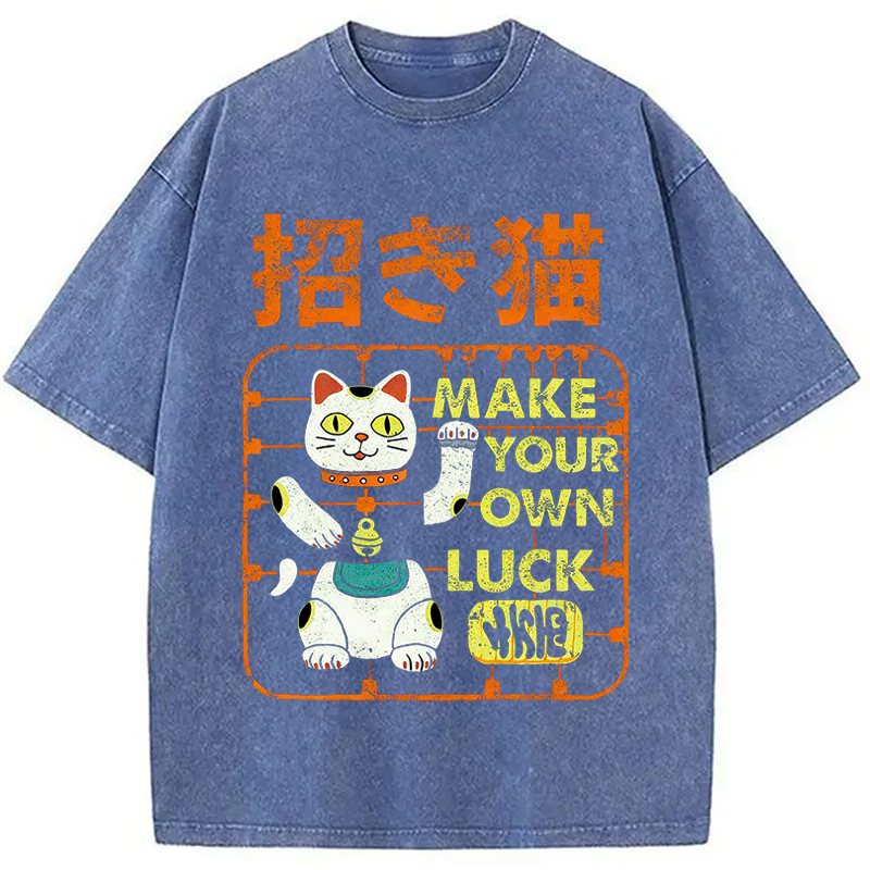 Modecanvas Make your own luck DTG Printing Washed T-Shirt