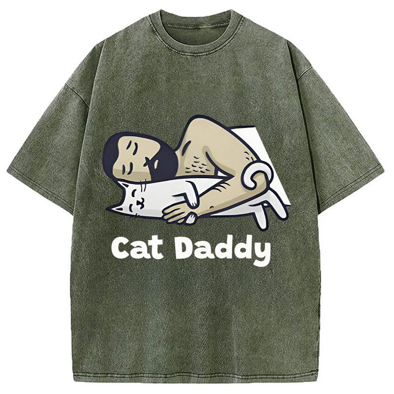 Modecanvas Cat Daddy Washed T-Shirt