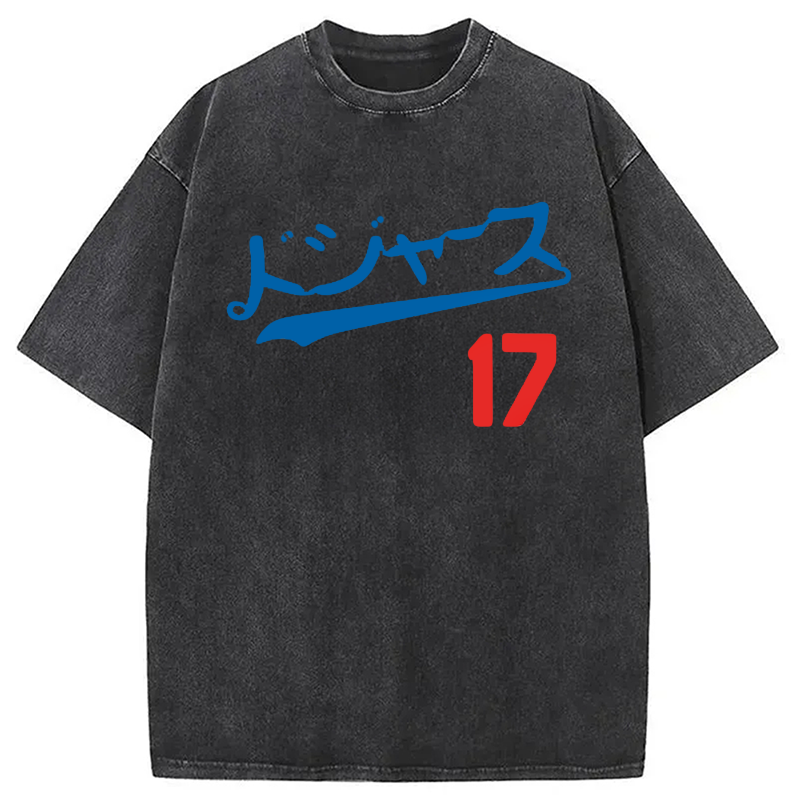 Modecanvas Los Angeles Japanese Baseball Fan Washed T-Shirt