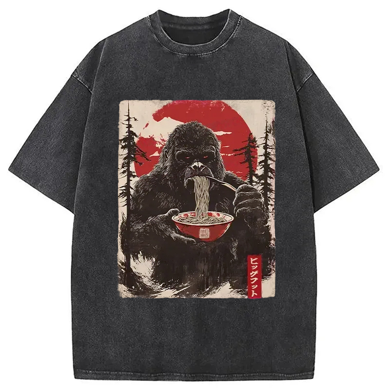 Modecanvas Ramen Lover Bigfoot Washed T-Shirt