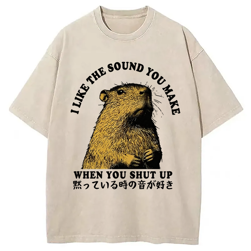 Modecanvas I Like The Sound Of Silence DTG Printing Washed T-Shirt