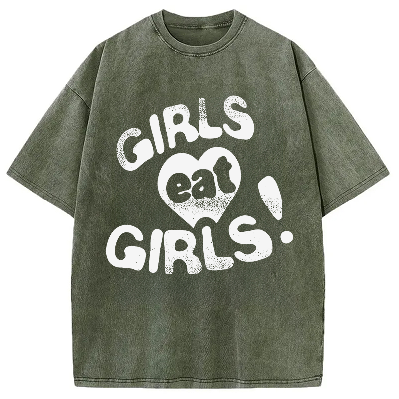 Modecanvas Girls Eat Girls DTG Printing Washed T-Shirt
