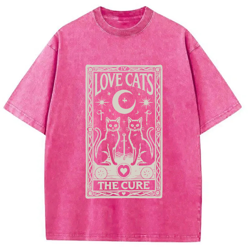 Modecanvas The Cure - Love Cats Washed T-Shirt