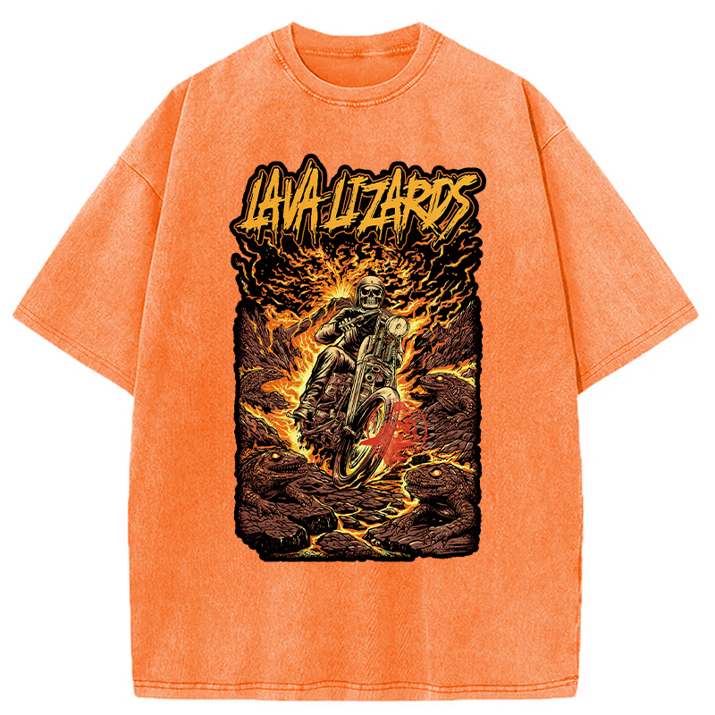 Modecanvas Lava Lizards DTG Printing Washed T-Shirt