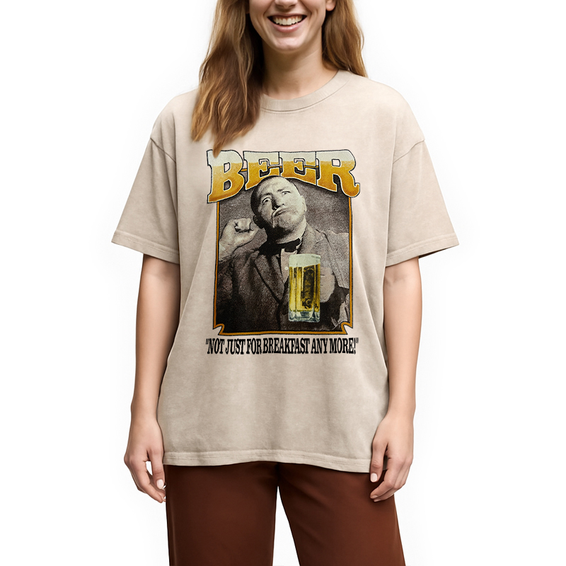 Modecanvas The Three Stooges BEER Breakfast Washed T-Shirt