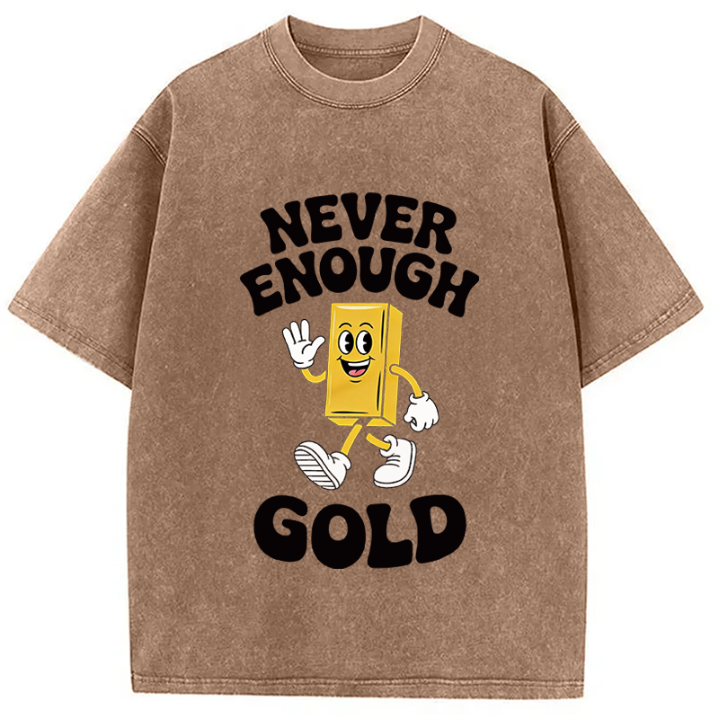 Modecanvas Funny Gold Meme DTG Printing Washed T-Shirt