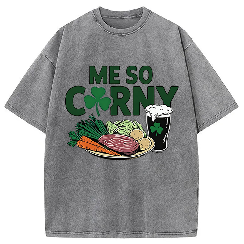 Modecanvas Me So Corny Beer DTG Printing Washed T-Shirt