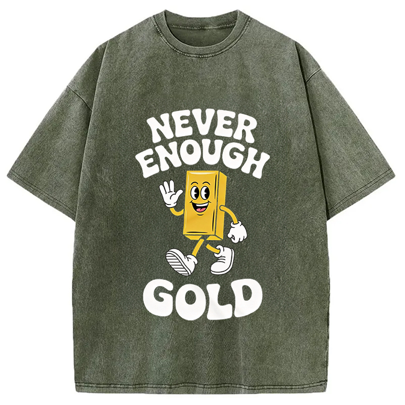 Modecanvas Funny Gold Meme DTG Printing Washed T-Shirt