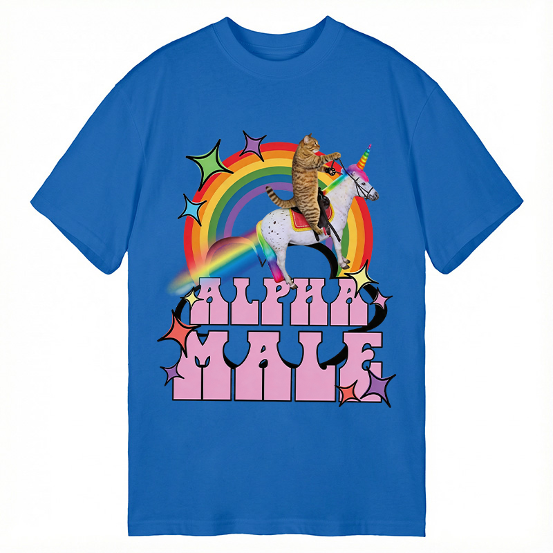 Modecanvas Alpha Male Funny Cat Meme DTG Printing Classic T-Shirt-modecanvas