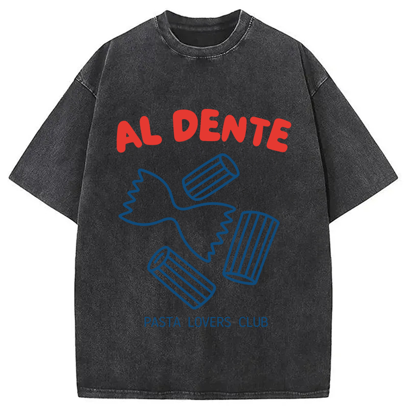 Modecanvas Al Dente Pasta Club DTG Printing Washed T-Shirt
