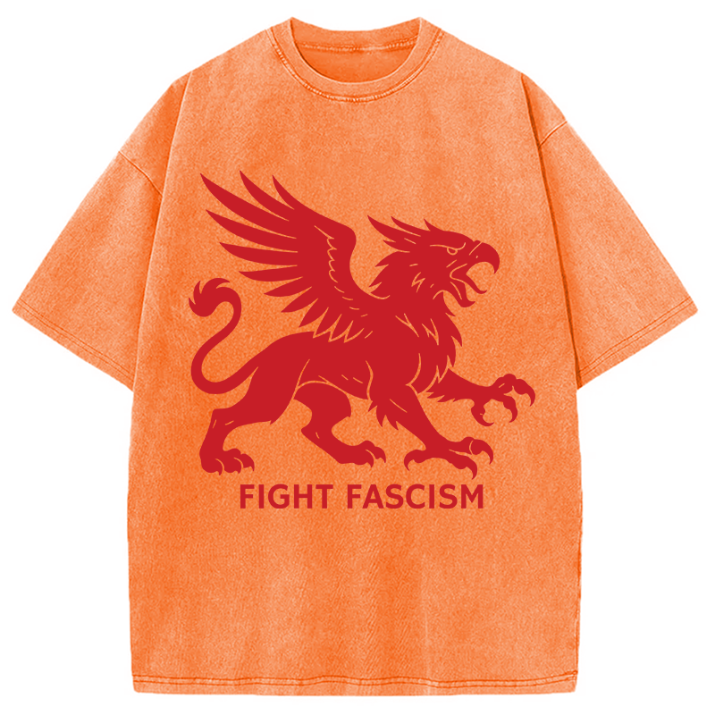 Modecanvas Fight Fascism DTG Printing Washed T-Shirt