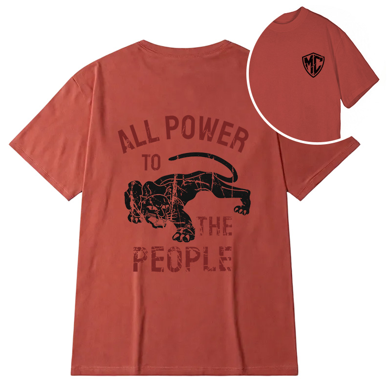 Modecanvas Defense All Power to The People DTG Printing Back Classic T-Shirt