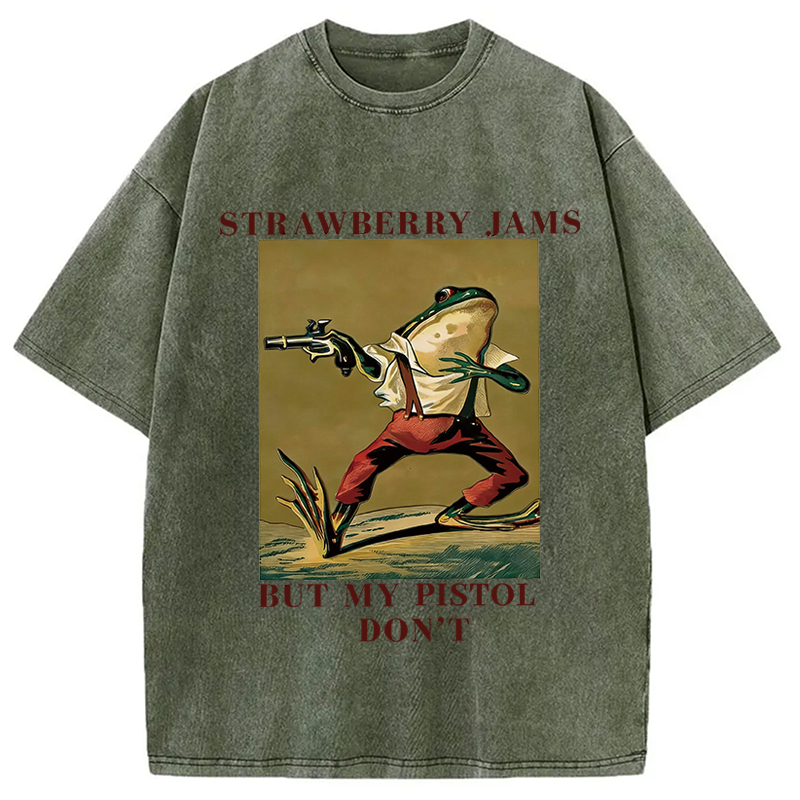 Modecanvas Western Frog DTG Printing Washed T-Shirt