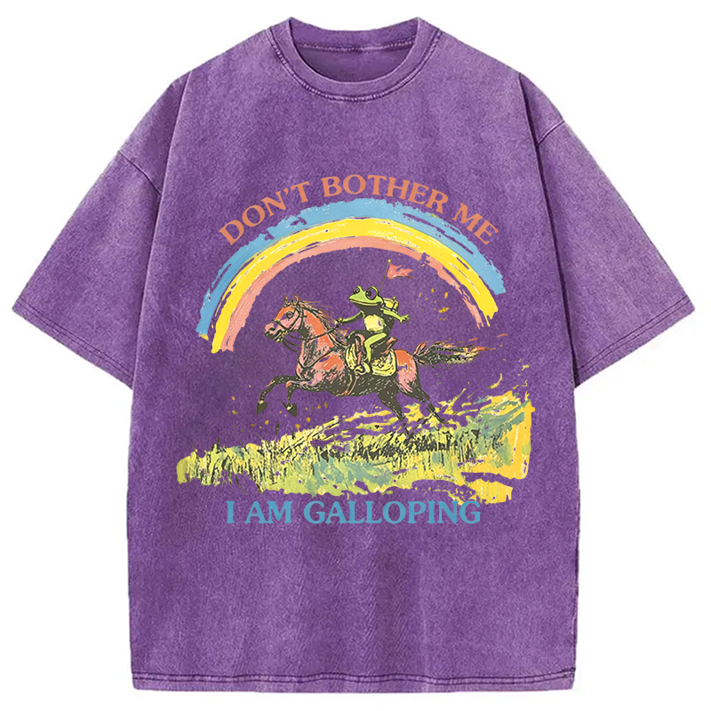 Modecanvas Frog On Horse DTG Printing Washed T-Shirt
