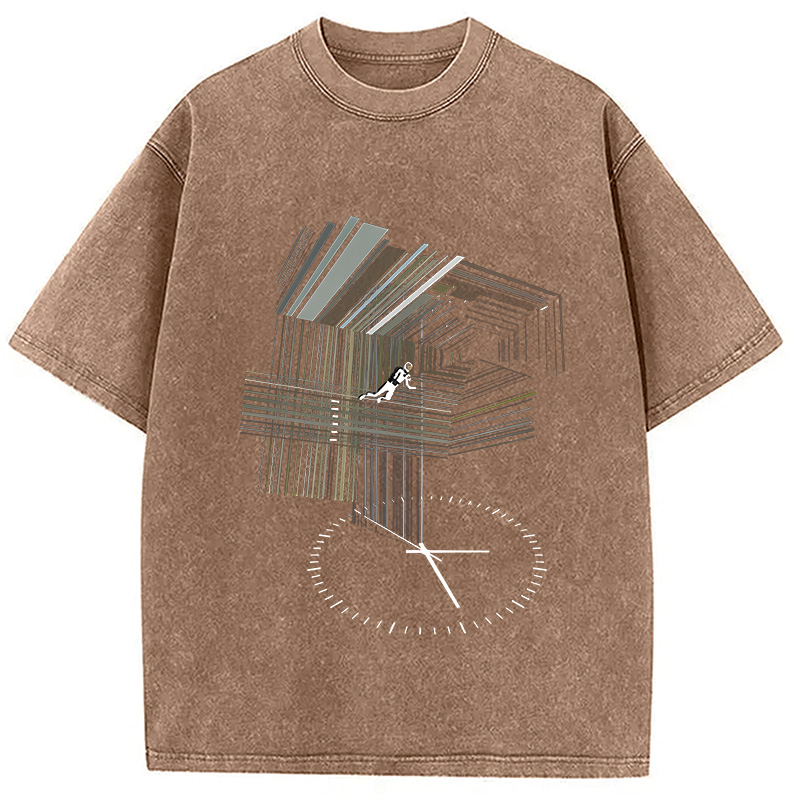 Modecanvas Secret Behind Bookshelf Washed T-Shirt