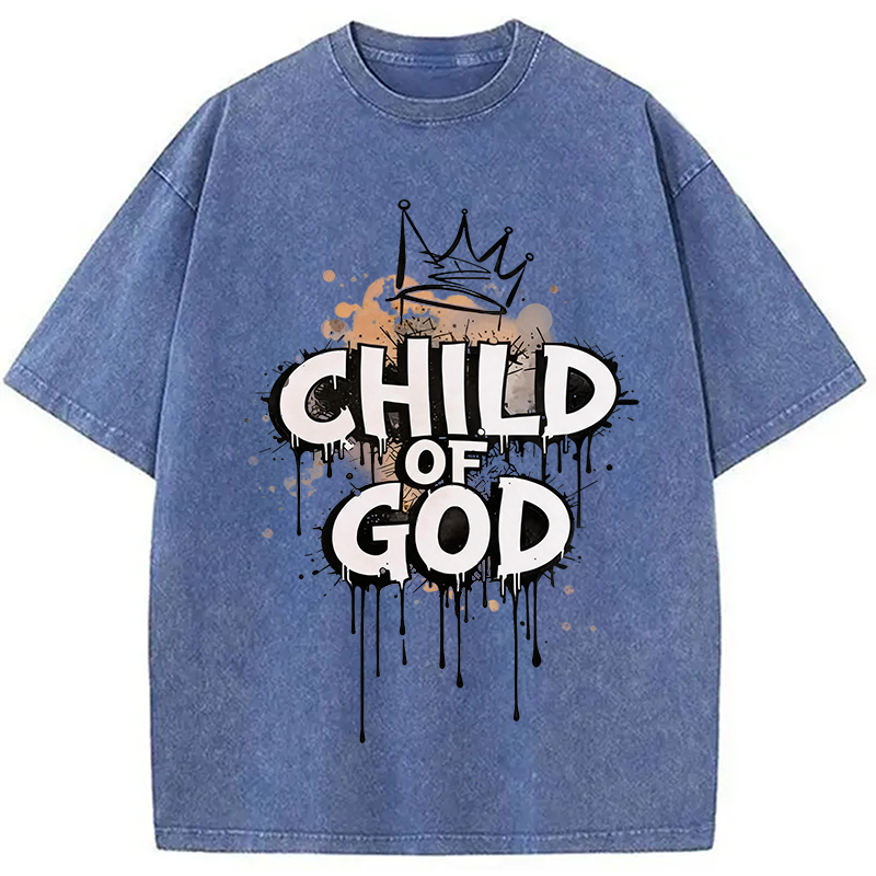Modecanvas Child Of God DTG Printing Washed T-Shirt