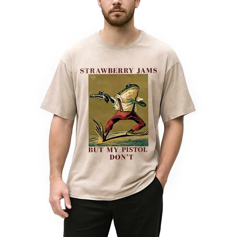 Modecanvas Western Frog DTG Printing Washed T-Shirt