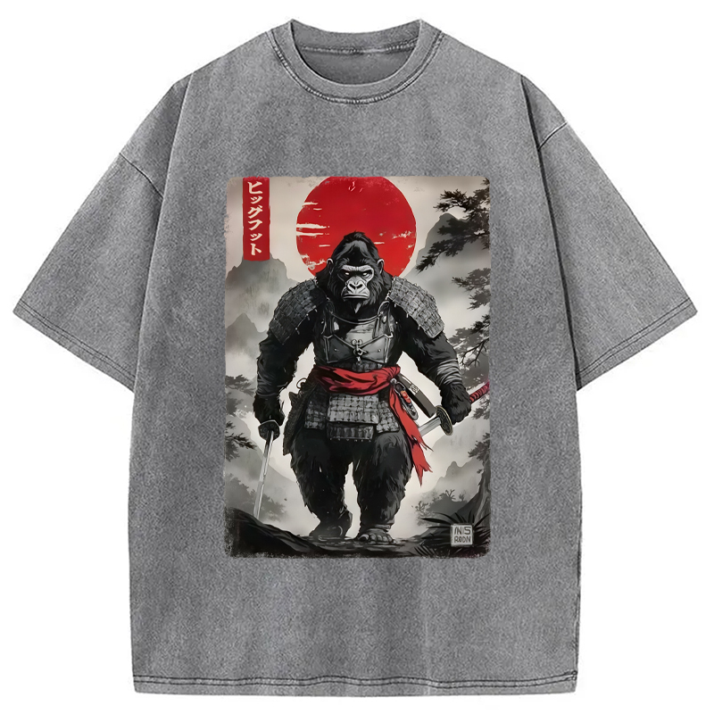 Modecanvas Retro Bigfoot Samurai Washed T-Shirt