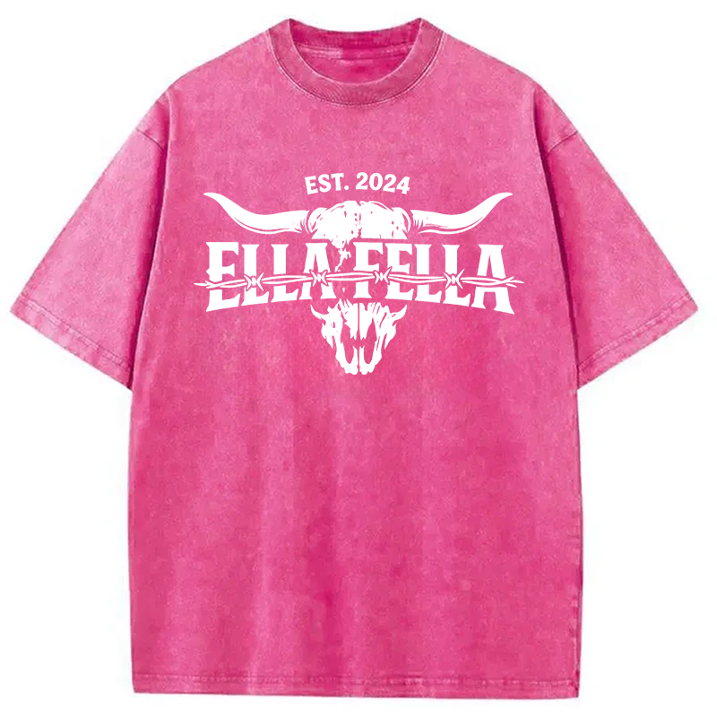 Modecanvas Ella Fella Plain DTG Printing Washed T-Shirt