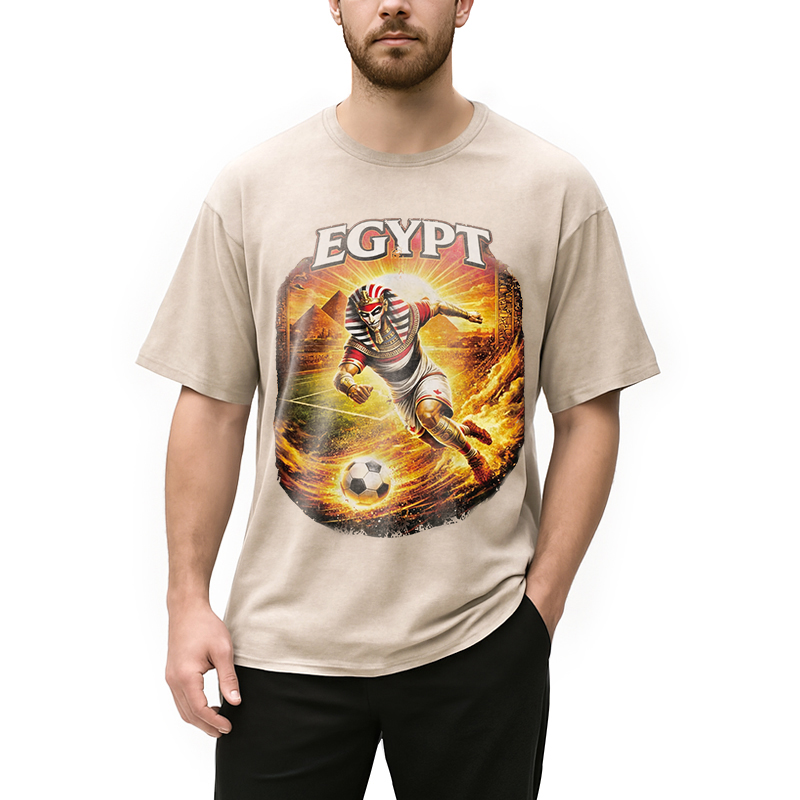 Modecanvas Egypt Soccer DTG Printing Washed T-Shirt