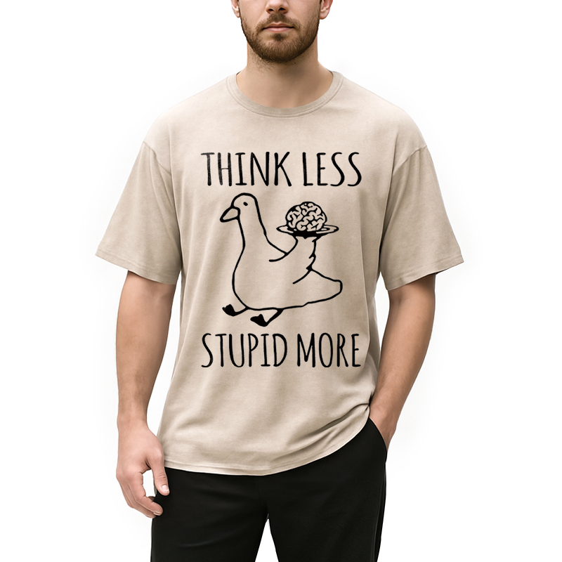 Modecanvas Foolish Goose Is Even More Foolish DTG Printing Washed T-Shirt
