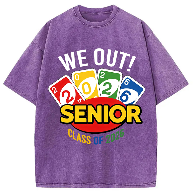 Modecanvas We Out Senior Class of 2026 DTG Printing Washed T-Shirt