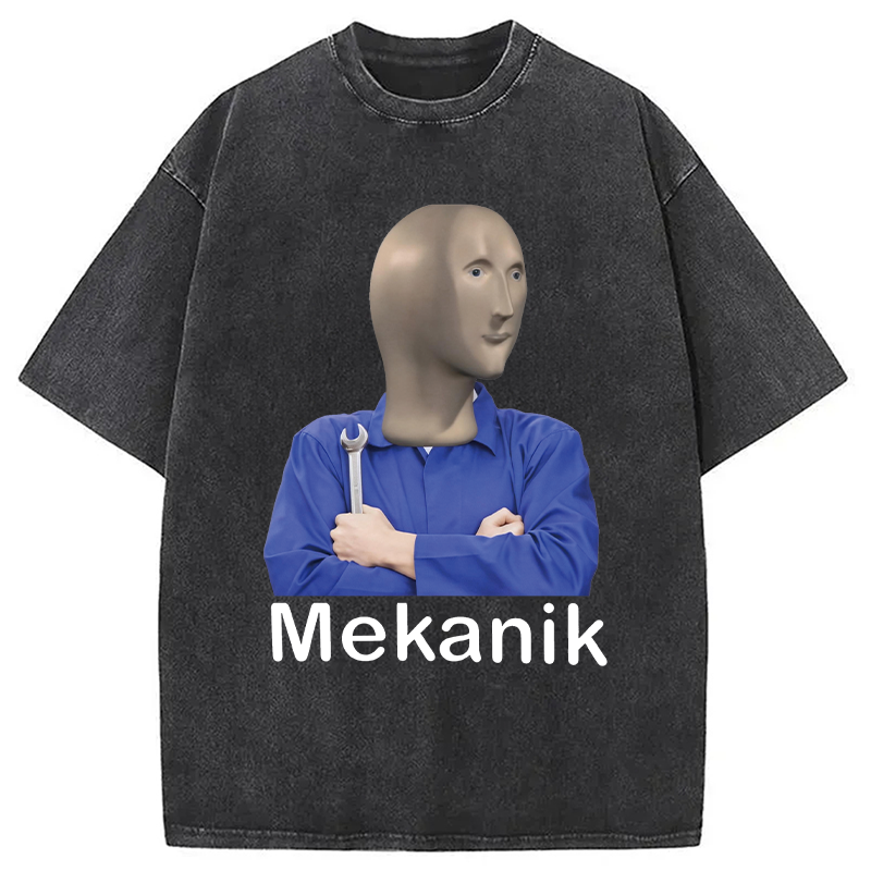 Modecanvas MEKANIK at Your Service DTG Printing Washed T-Shirt