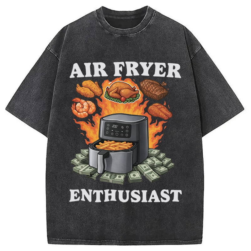 Modecanvas Air Fryer Enthusiast DTG Printing Washed T-Shirt