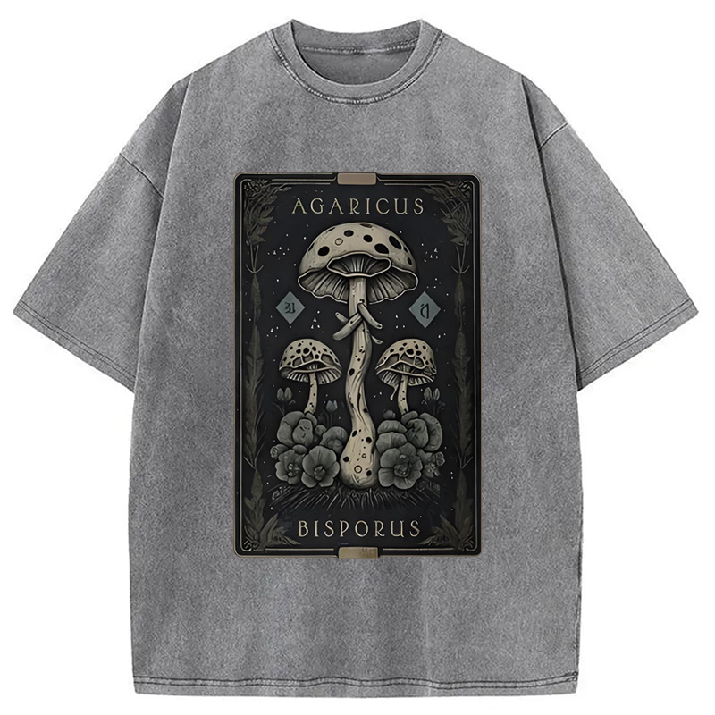 Modecanvas Mushroom Forest Vintage Tarot Washed T-Shirt