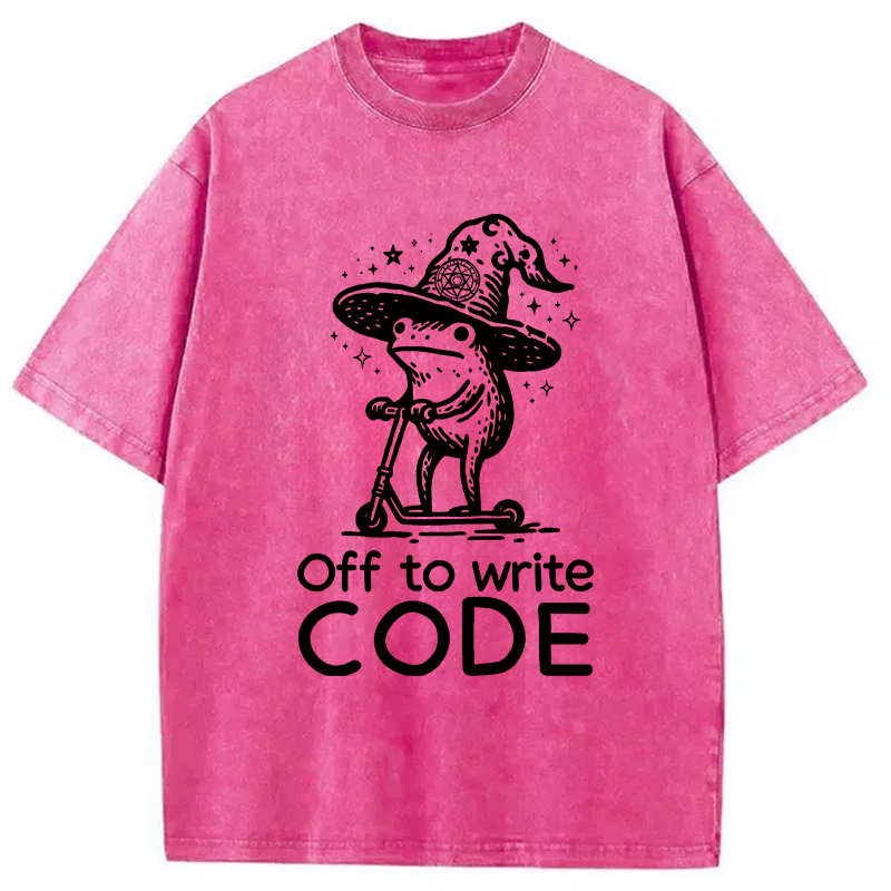 Modecanvas Coder IT Frog DTG Printing Washed T-Shirt