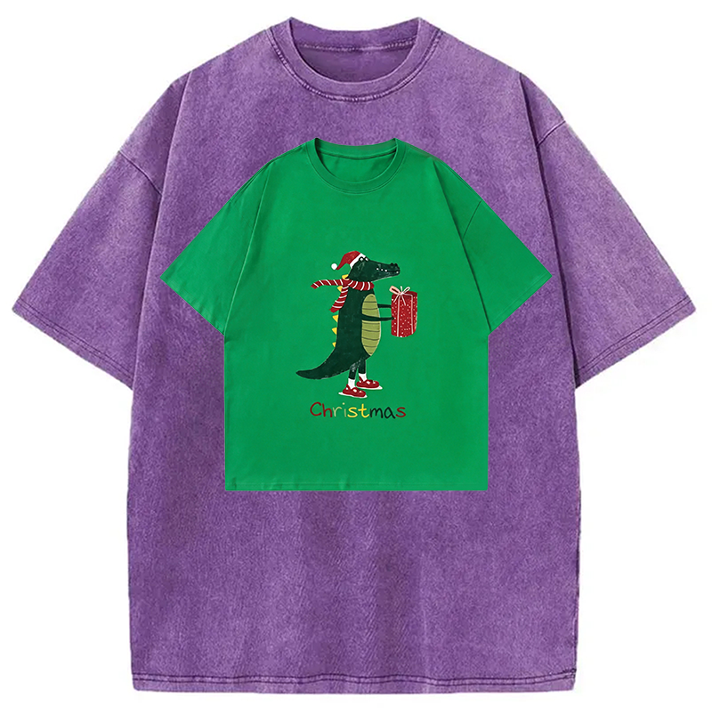 Modecanvas Gift Crocodile Shirt Of DTG Printing Washed T-Shirt