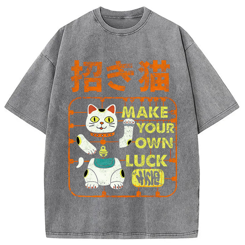 Modecanvas Make your own luck DTG Printing Washed T-Shirt