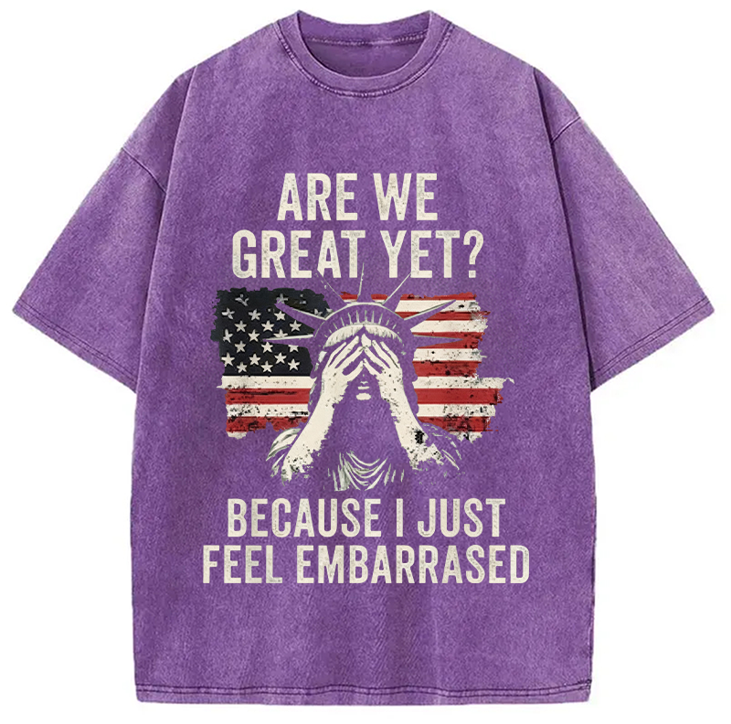 Modecanvas Are We Great Yet DTG Printing Washed T-Shirt