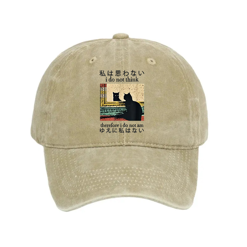 Modecanvas I Do Not Think Therefore I Do Not Am Washed Cap-modecanvas