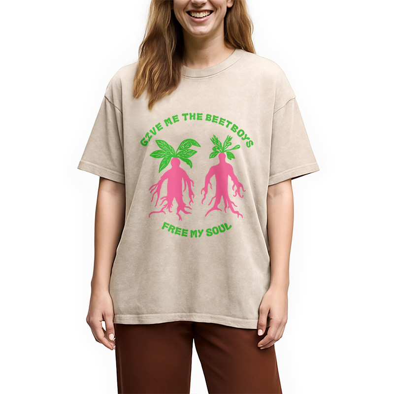 Modecanvas Give Me The Beetboys Washed T-Shirt