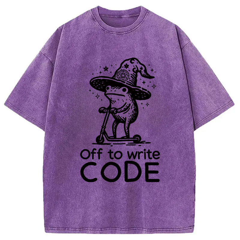 Modecanvas Coder IT Frog DTG Printing Washed T-Shirt