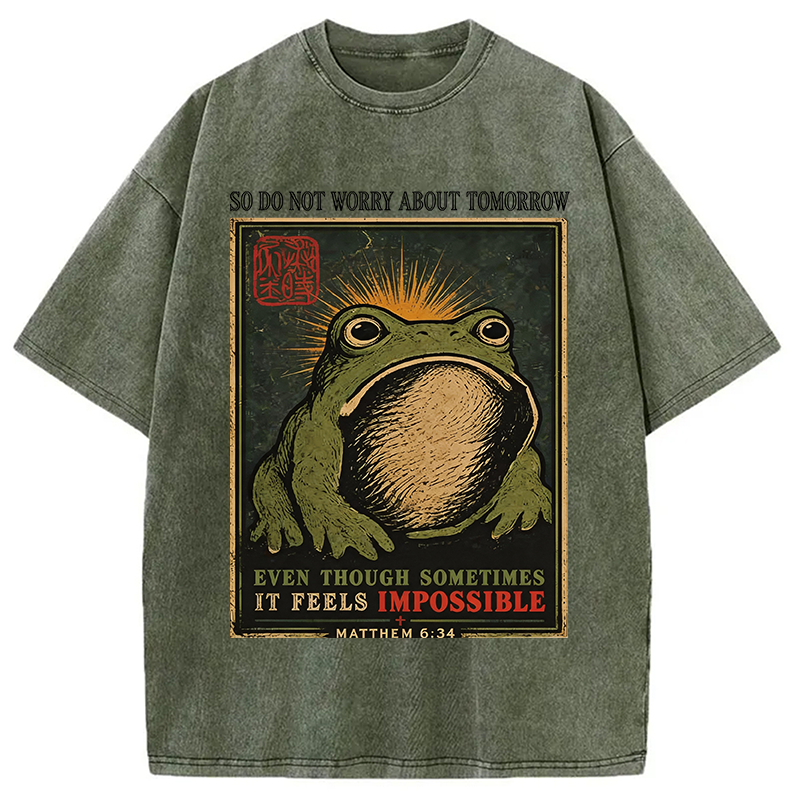 Modecanvas So Do Not Worry About Tomorrow DTG Printing Washed T-Shirt