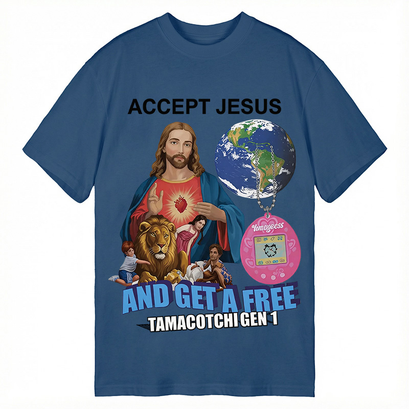 Modecanvas Accept Jesus DTG Printing Classic T-Shirt-modecanvas