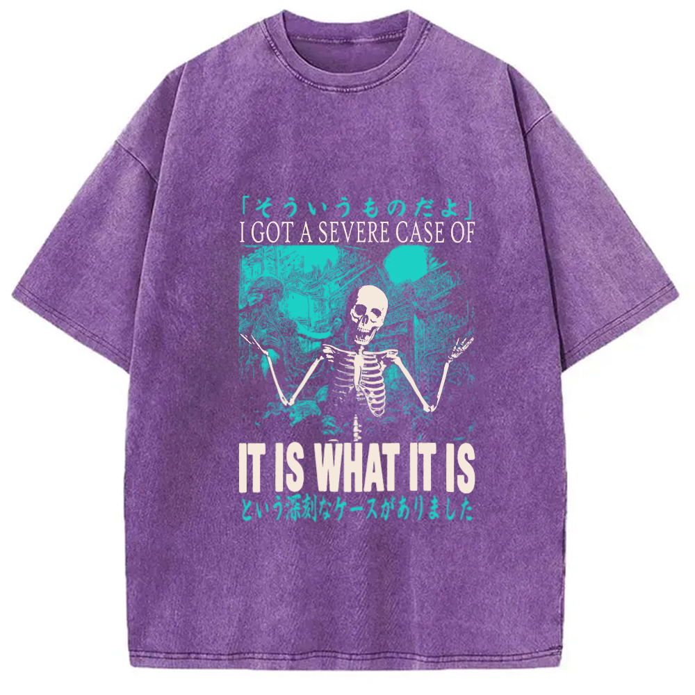 Modecanvas It Is What It Is Skeleton Washed T-Shirt