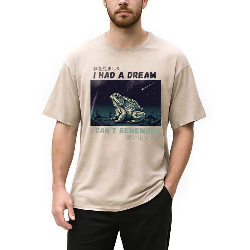 Modecanvas I Had A Dream Toad DTG Printing Washed T-Shirt