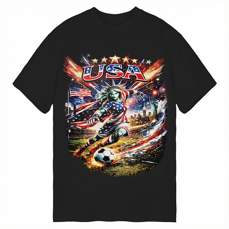 Modecanvas USA Football Skull DTG Printing Classic T-Shirt-modecanvas