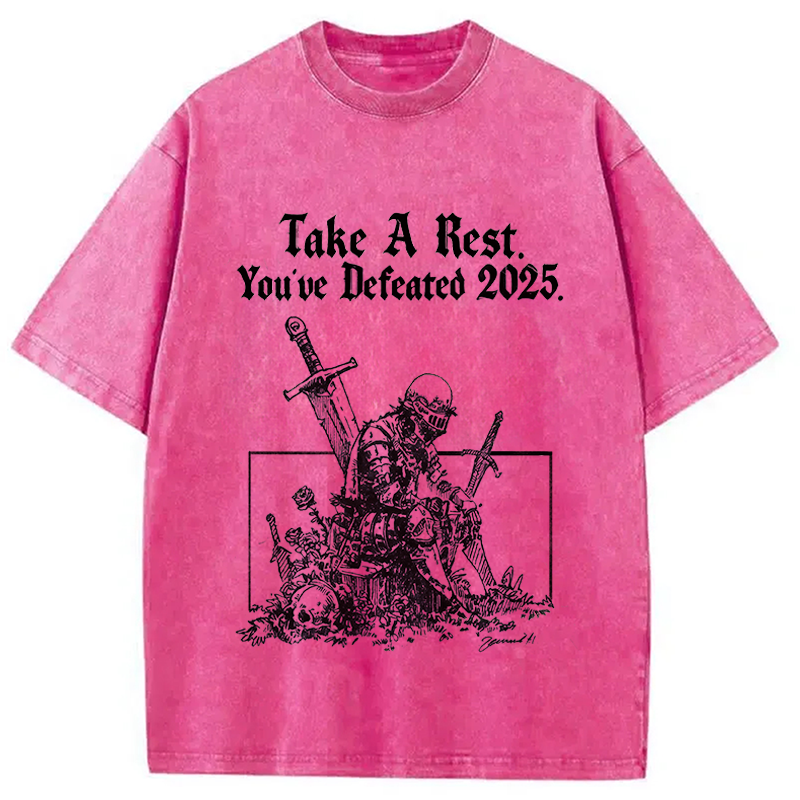 Modecanvas Take A Rest DTG Printing Washed T-Shirt