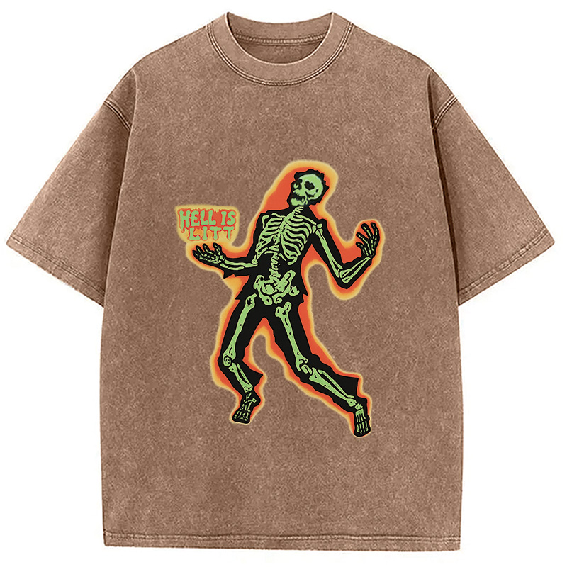 Modecanvas HELL IS LIT Washed T-Shirt