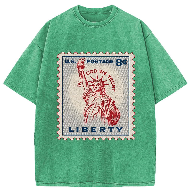 Modecanvas In God We Trust DTG Printing Washed T-Shirt