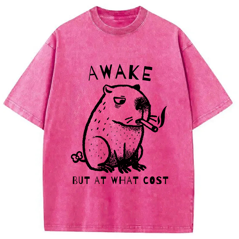 Modecanvas Capybara Smoking Washed T-Shirt
